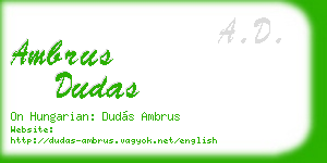 ambrus dudas business card
